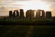 Coucher de soleil d'automne sur Stonehenge - England